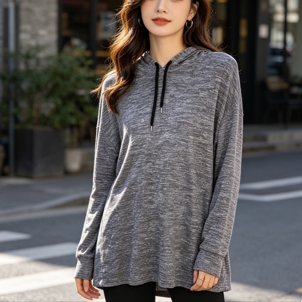 Wilfred Aritzia Grey Hooded Sweater XS • Lightweight Knit Pullover Hoodie